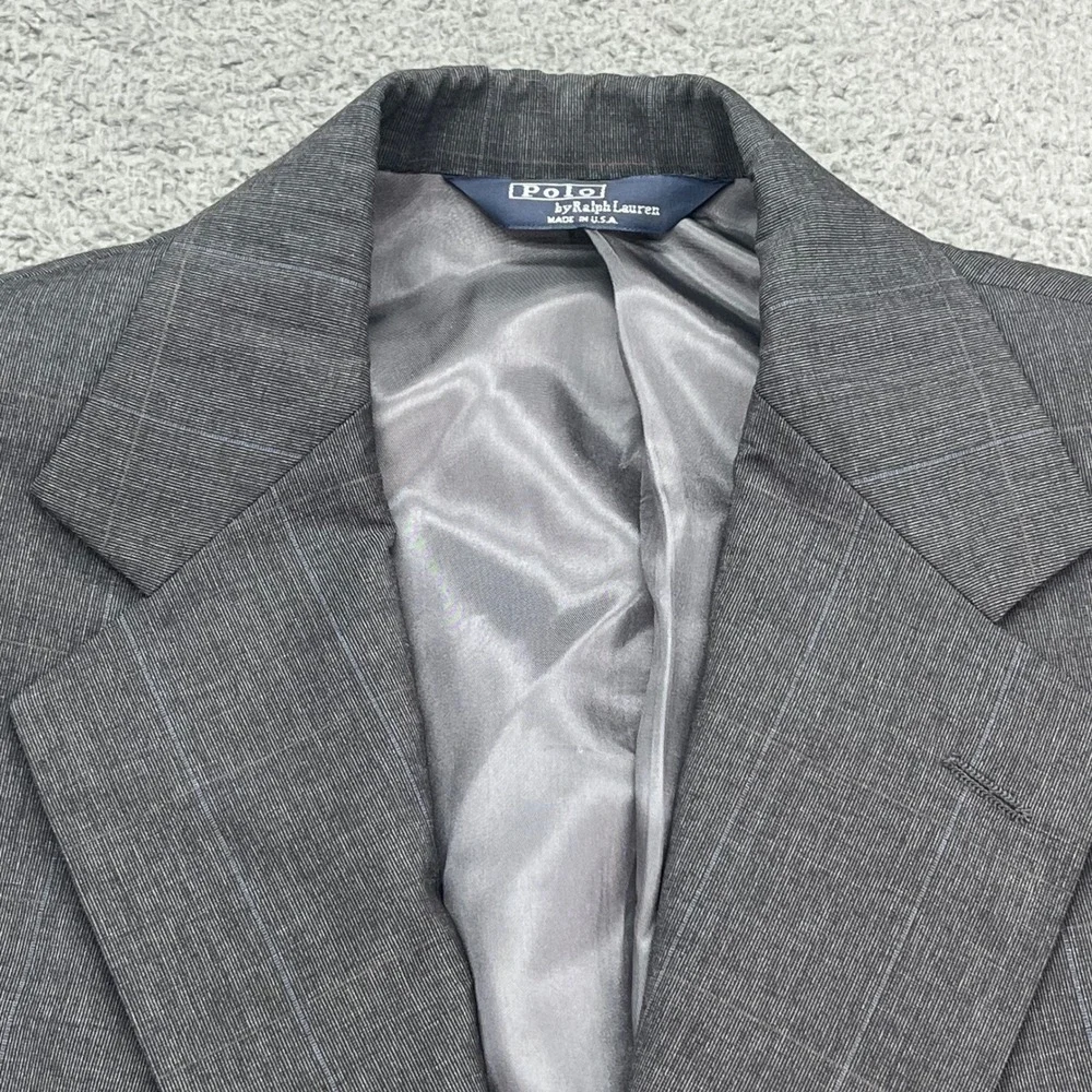Polo Ralph Lauren Gray Plaid Wool Sport Coat Blazer‎ 39/33 SHT Classic Fit USA
